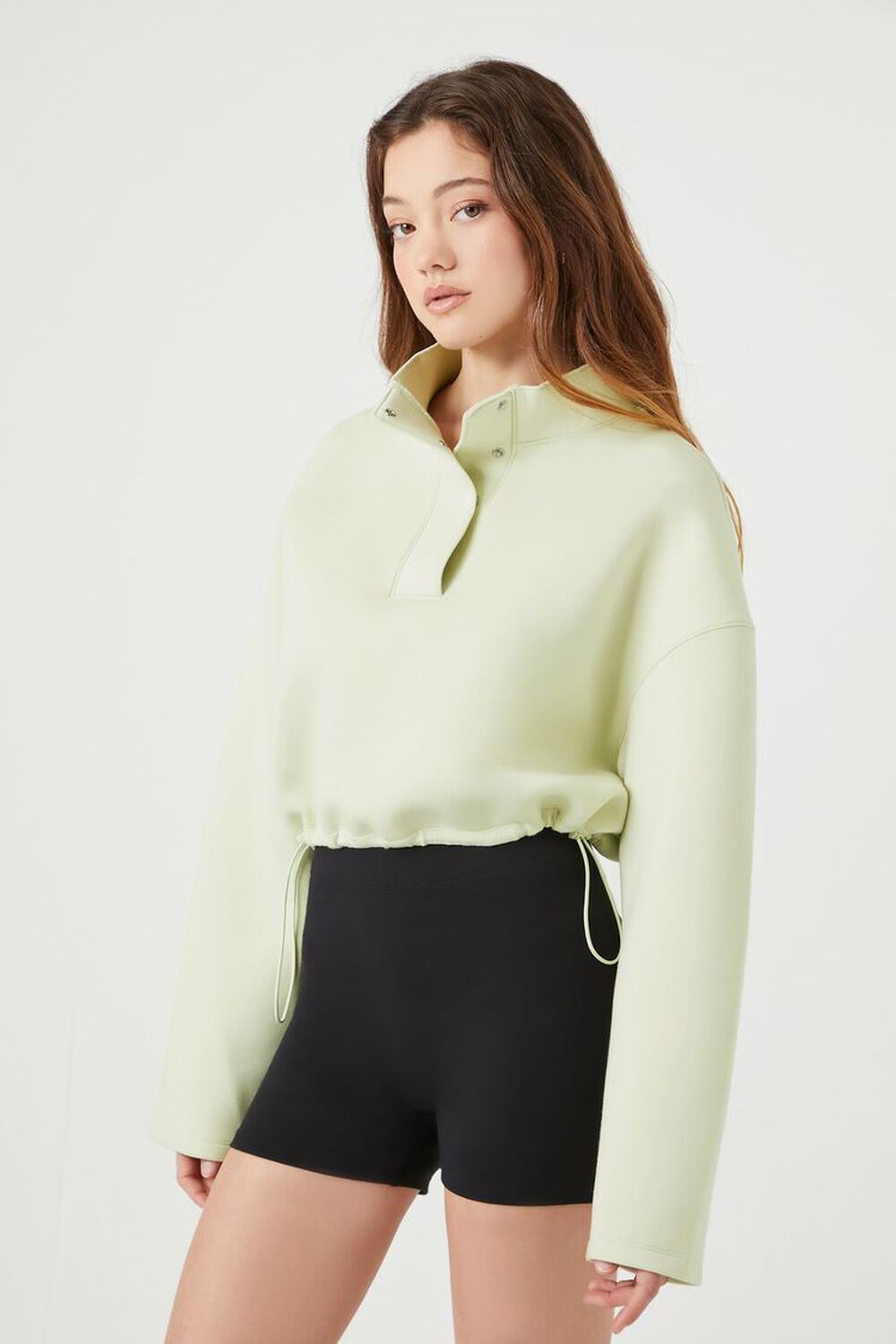 Scuba Knit Cropped Pullover